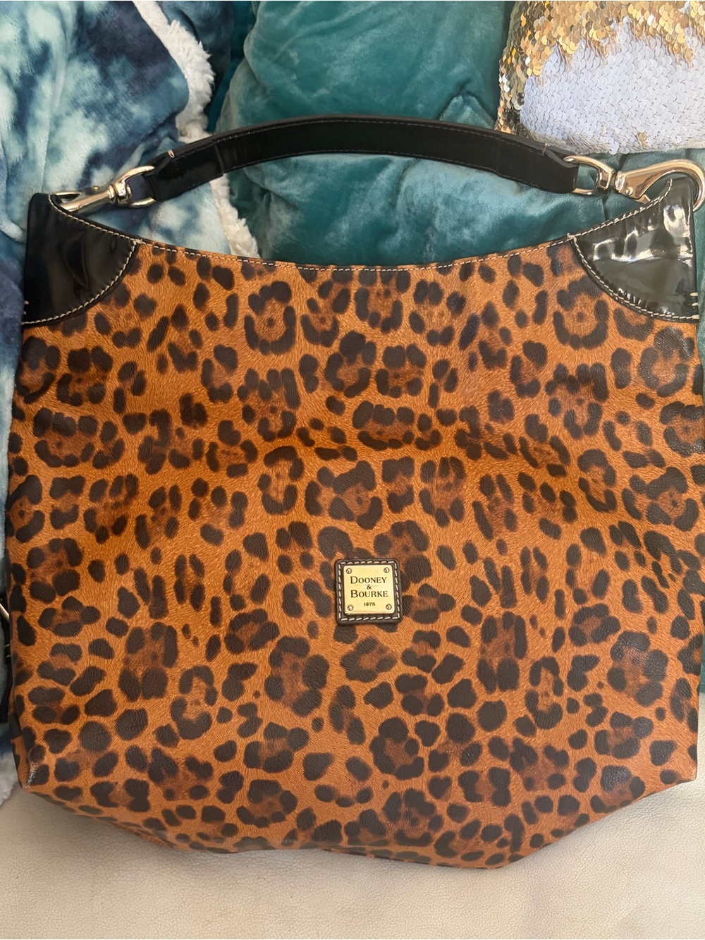 Dooney & Bourke Safari Leopard Print Hobo Bag - Brown/Black